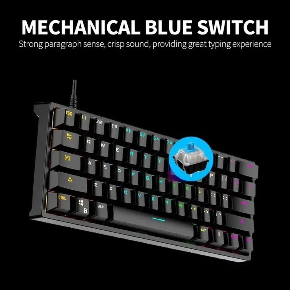 Professional BAJEAL LED 60% Mechanical RGB Gaming Keyboard Tactile